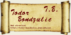 Todor Bondžulić vizit kartica